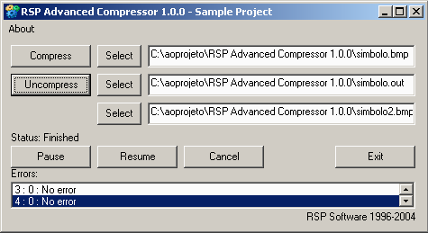 RSP Advanced Compressor OCX Screenshot